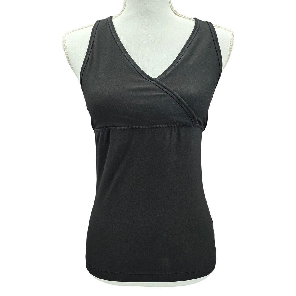 Danskin Now Black Crisscross Sleeveless Racerback Activewear Tank Top‎ Small